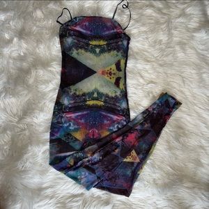 Forever 21 galaxy jumpsuit bodysuit Size S